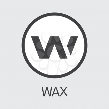 WAX - Wax. The Market Logo or Emblem of Coin, Market Emblem, ICOs Coins and Tokens Icon.