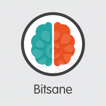 Exchange - Bitsane. The Crypto Coins or Cryptocurrency Logo. Market Emblem, Coins ICOs and Tokens Icon.