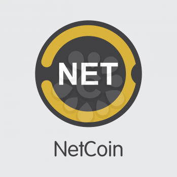 Vector Netcoin Crypto Currency Sign Icon. Mining, Coin, Exchange. Vector Colored Logo of NET.