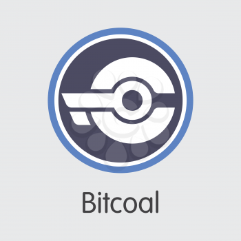 Bitcoal COAL . - Vector Icon of Virtual Currency. 