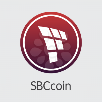 Cryptographic Currency Sbccoin. Net Banking and SBC Mining Vector Concept. Blockchain Cryptocurrency Mining Finance Logo.