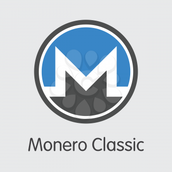 XMC - Monero Classic. The Logo or Emblem of Virtual Momey, Market Emblem, ICOs Coins and Tokens Icon.