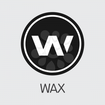 WAX - Wax. The Trade Logo or Emblem of Crypto Coins, Market Emblem, ICOs Coins and Tokens Icon.