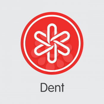 DENT - Dent. The Logo or Emblem of Crypto Coins, Market Emblem, ICOs Coins and Tokens Icon.