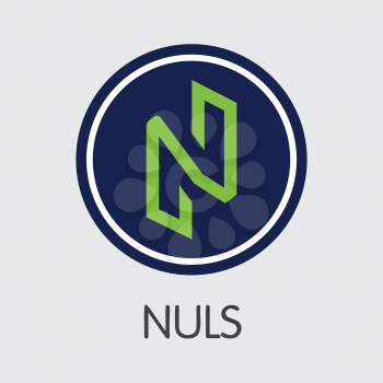 NULS - Nuls. The Logo or Emblem of Crypto Currency, Market Emblem, ICOs Coins and Tokens Icon.