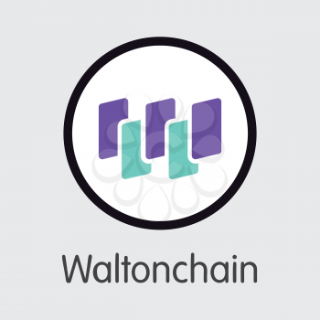 WTC - Waltonchain. The Logo or Emblem of Crypto Currency, Market Emblem, ICOs Coins and Tokens Icon.
