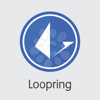 LRC - Loopring. The Trade Logo or Emblem of Crypto Coins, Market Emblem, ICOs Coins and Tokens Icon.