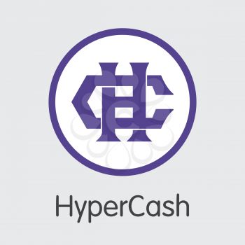 HC - Hypercash. The Trade Logo or Emblem of Virtual Momey, Market Emblem, ICOs Coins and Tokens Icon.