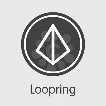 LRC - Loopring. The Trade Logo or Emblem of Crypto Coins, Market Emblem, ICOs Coins and Tokens Icon.