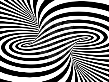 Black and White Stripes Projection on Torus. Vector Illustration