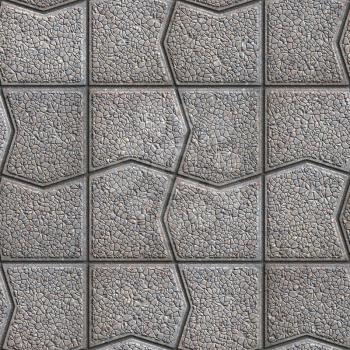 Gray Granular Pavement with a Pattern of Cracked Squares. Seamless Tileable Texture.