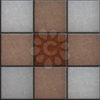 Cross-Shaped Pattern Consisting of Square Tiles. Seamless Tileable Texture.