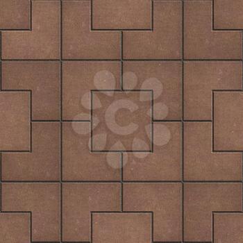 Pavement of Squares in Brown Colors. Seamless Tileable Texture.