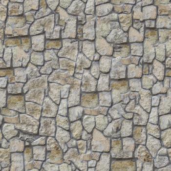 Wall Lined with Decorative Stone. Seamless Tileable Texture.