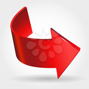 Royalty Free Clipart Image of a Red Arrow