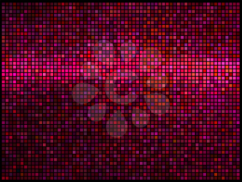 Multicolor abstract lights red disco background. Square pixel mosaic vector