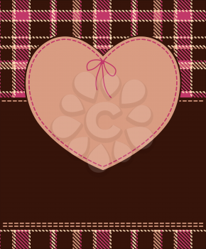 Valentine romantic vector red heart textile label 