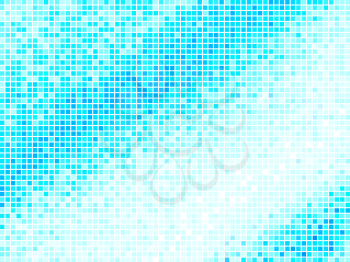 Multicolor Abstract Light Blue Tile Background. Square Pixel Mosaic Vector