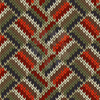 Style Seamless Knitted Pattern. Red Blue Green White Orange Color Illustration from my large Collection of Samples of knitted Fabrics 