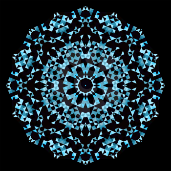 Abstract Flower. Creative Colorful style vector wheel. Blue Black Dominant Color