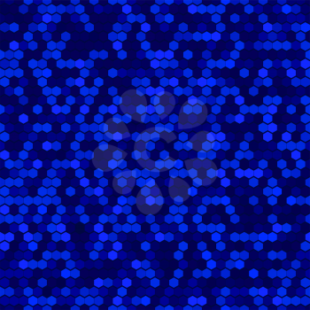 Abstract Seamless Blue Halftone Comb Dots. Light Disco Club Fun Holiday Pattern. Bright Sparkle Party Vector Background 