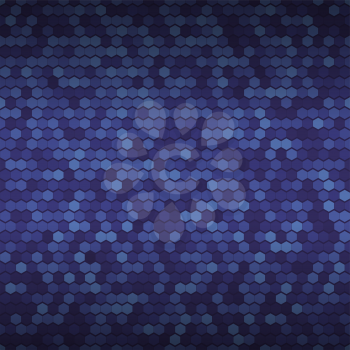 Abstract seamless dark blue geometric cell pattern