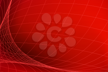 Red abstract background with light red network pattern