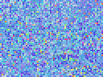 Square pixel mosaic. Light multicolored tile background.