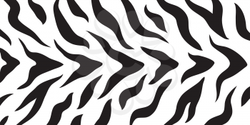 Tiger stripes skin print design. Zebra stripes pattern. Wild animal hide artwork background. Black and white vector illustration