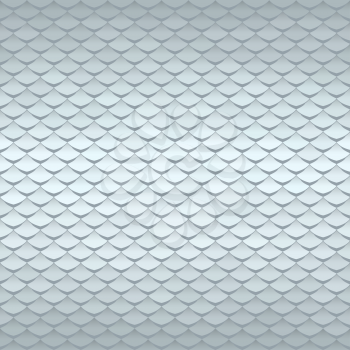 Abstract scale pattern. Roof tiles background. Silver squama texture