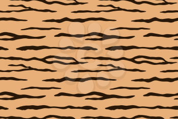 Zebra stripes seamless pattern. Tiger stripes skin print design. Wild animal hide artwork background. Color vector illustration