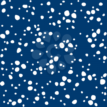 Seamless abstract blue background with white dots pattern. Hand drawing blue color graphic print
