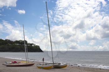 Royalty Free Photo of Boats on a Beach