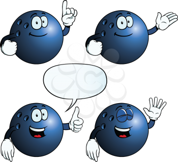 Royalty Free Clipart Image of Happy Bowling Balls