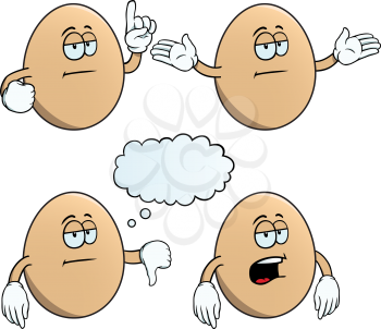 Royalty Free Clipart Image of Bored Eggs