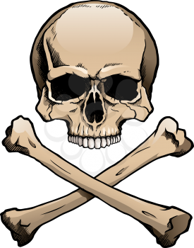 Royalty Free Clipart Image of a Skull and Crossbones