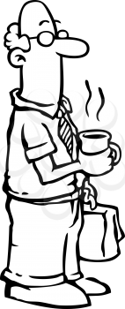 Royalty Free Clipart Image of a Man Holding a Cup