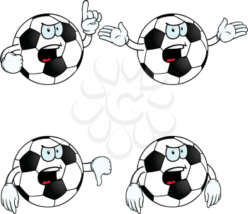 Royalty Free Clipart Image of Angry Soccer Balls