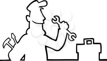 Royalty Free Clipart Image of a Repairman
