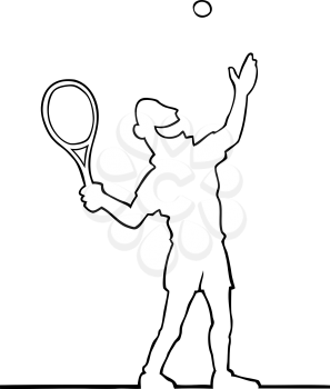 Royalty Free Clipart Image of a Man Playing Tennis