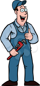 Royalty Free Clipart Image of a Plumber