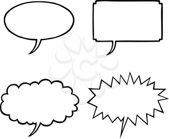 Royalty Free Clipart Image of a Set of Speech Bubbles