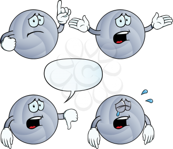 Royalty Free Clipart Image of Sad Volleyballs