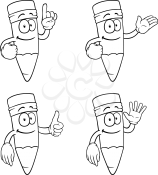 Royalty Free Clipart Image of Happy Pencils