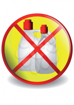 No detergents. Symbol prohibiting cleaning supplies
