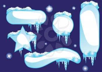set of glossy winter banners. 10 EPS