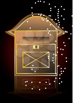 mail box on a dark background with light motes