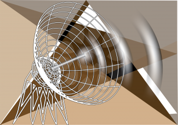 abstract antenna. communication tower with radio wave