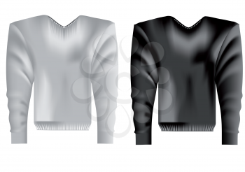 Royalty Free Clipart Image of Black and White Shirts