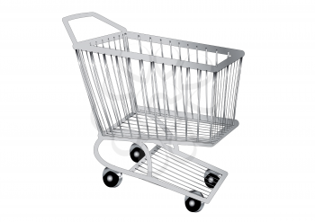 shopping cart isolated on a hite background
